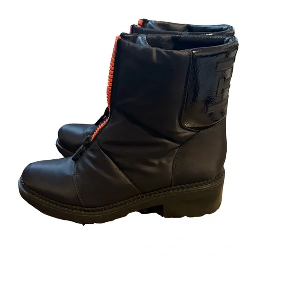 Black and Orange Ankle Boots - Picture 3 of 13